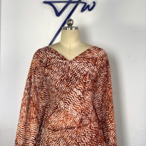 Wavy Line Print Chiffon